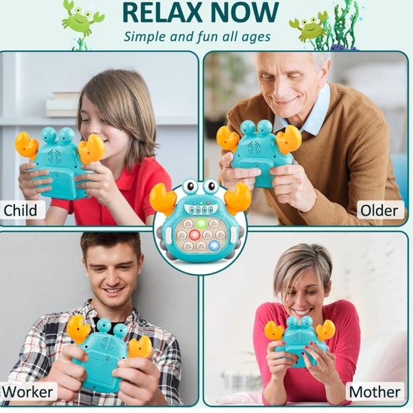 NWT Woopie Pop It Electronic Anti-Stress Arcade Game Crab - Picture 6 of 8